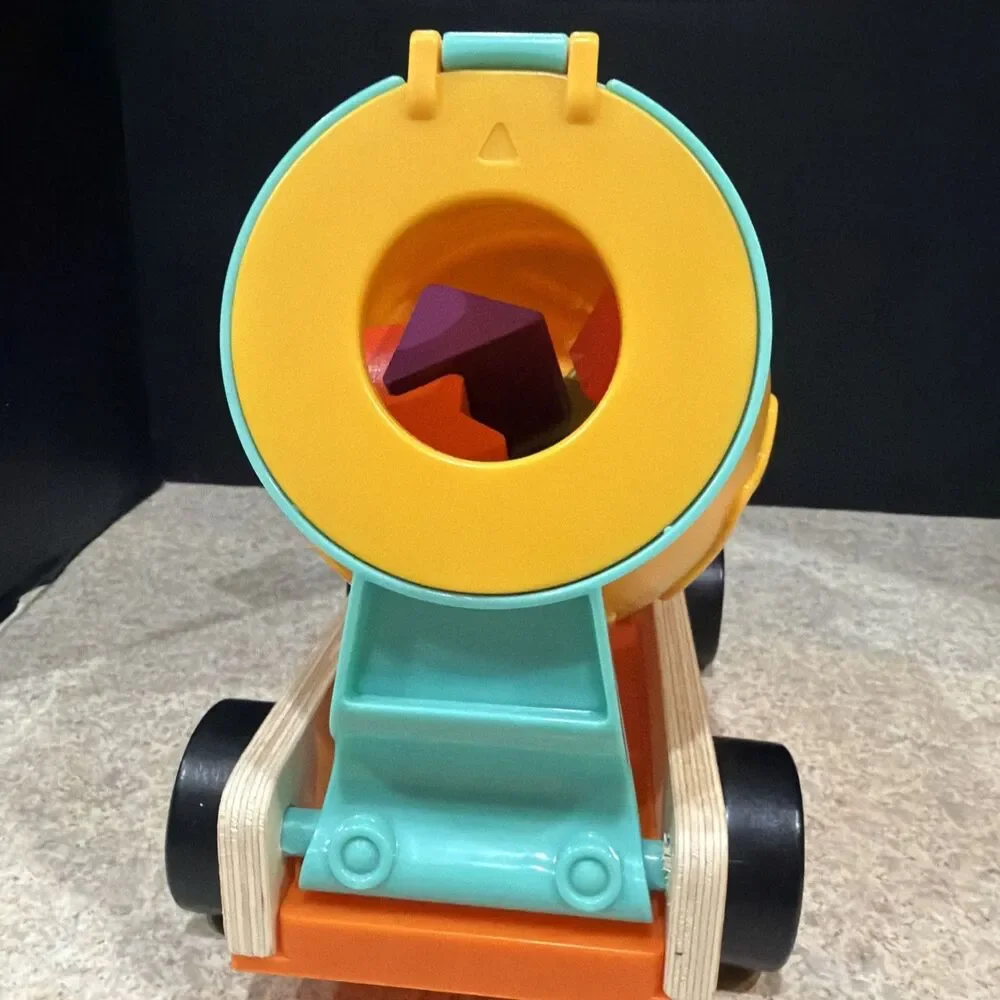 Baby Toddler Shape Sorter Toy Wooden Mixer Truck Colorful Blocks Learning Gift